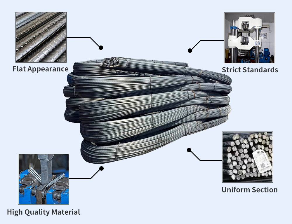 HRB400 HRB500 Fiberglass Steel Reinforcing Bars Deformed Iron Bar Steel Bar Steel Rebar Mesh Construction 6mm 8mm 10mm Steel Rebar 12mm Price Per Ton